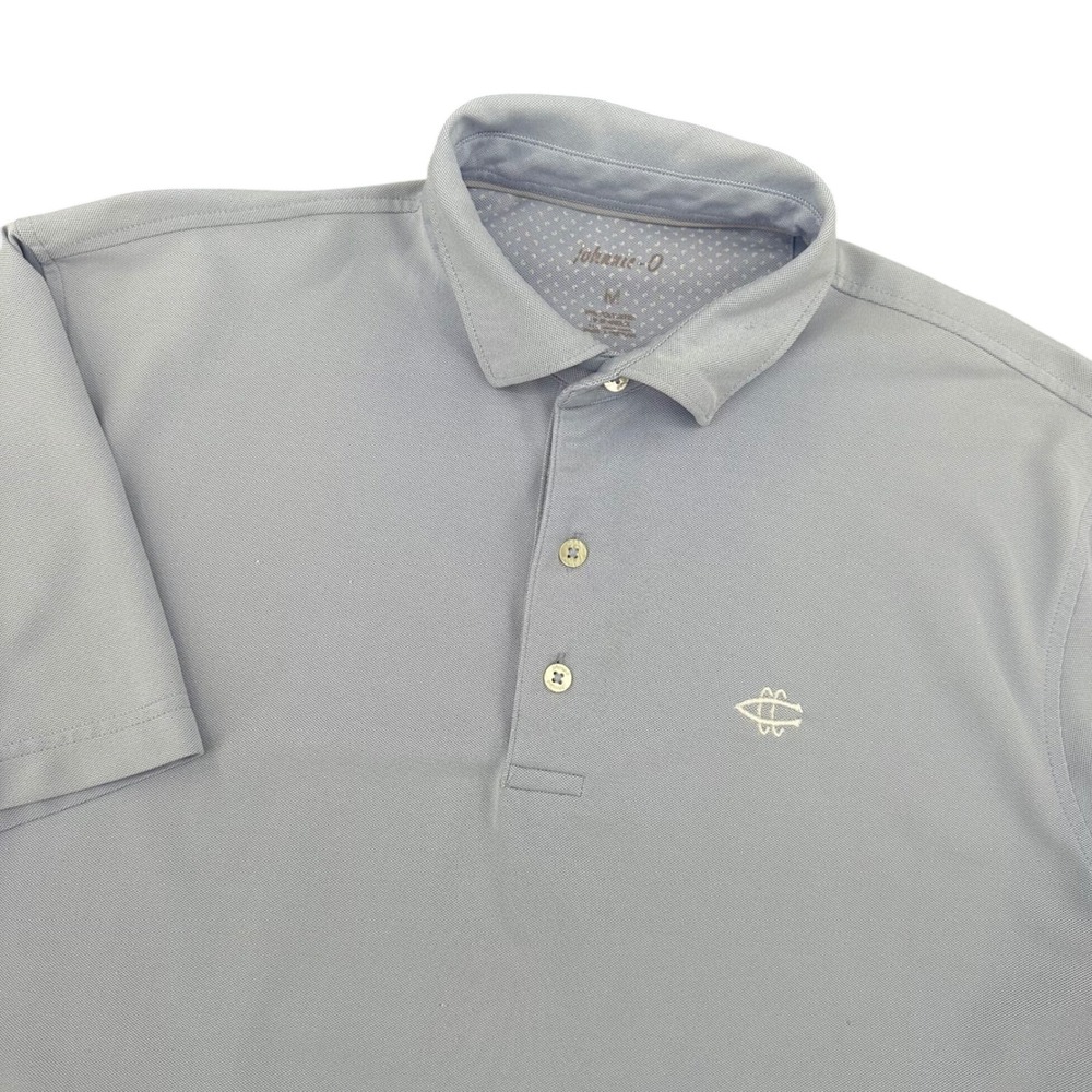 Johnnie-O Performance Polo Shirt Men's Medium Light Blue Short Sleeve Logo